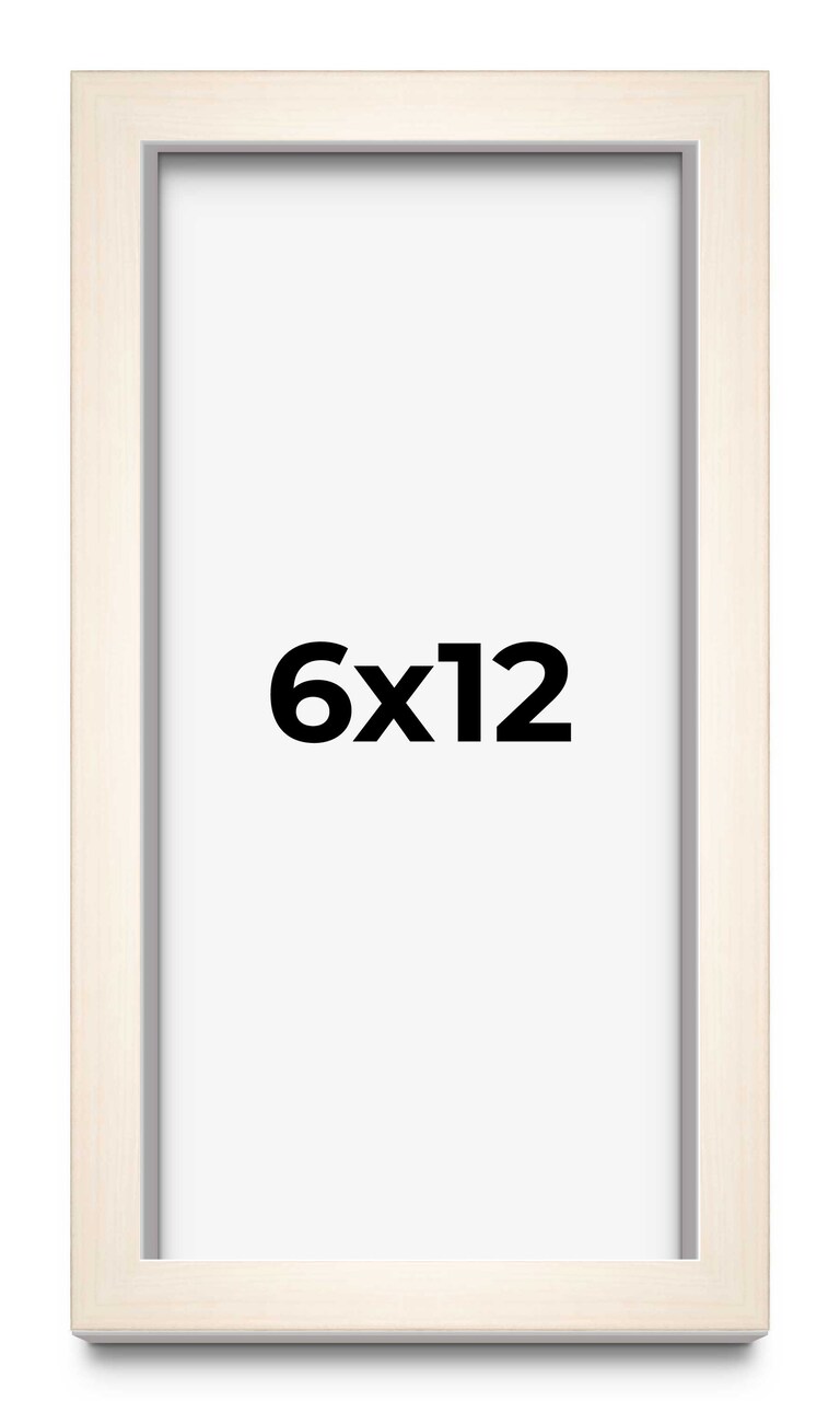 Panoramic Shadow Box 3/4" Depth White Picture Frame - UV Acrylic, Backing, Hanging Hardware